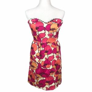 Judith March Poppy retro floral Strapless dress